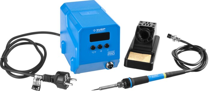 ЗУБР 50-480°C, 60 Вт, низкотемпературная, паяльная станция цифровая 55336 Профессионал