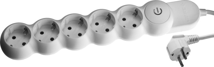 ЗУБР 5 м, 3500 Вт, 5 гнезд, удлинитель электрический бытовой 55059-5