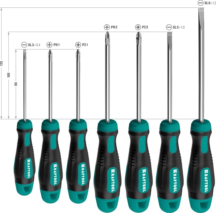 KRAFTOOL 7 шт, набор отверток профессиональных 250081-H7