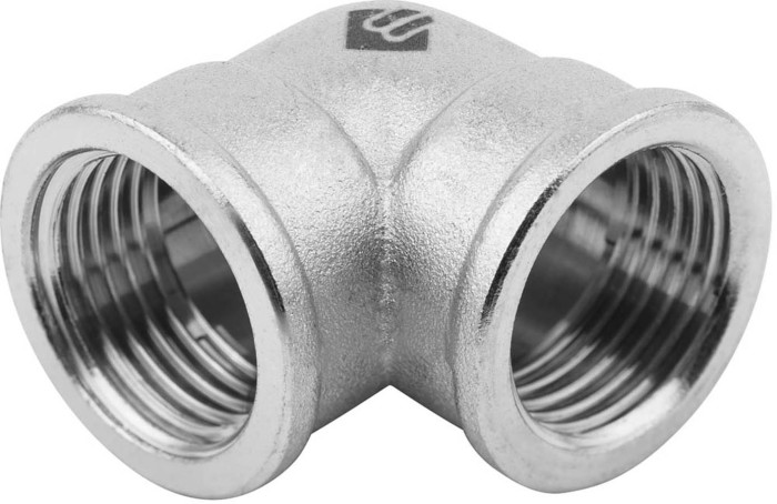 ЗУБР 1/2&quot;, латунь с никелированным покрытием, &quot;гайка - гайка&quot;, уголок 51271-G/G-1/2