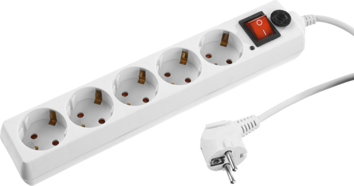 STAYER 3 м, 2500 Вт, 5 гнезд, фильтр сетевой 55066-3