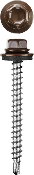 STAYER 51 х 4.8 мм, 1200 шт., RAL 8017 шоколадно-коричневый, саморезы СКД кровельные для деревянной обрешетки 30300-48-051-8017 Master