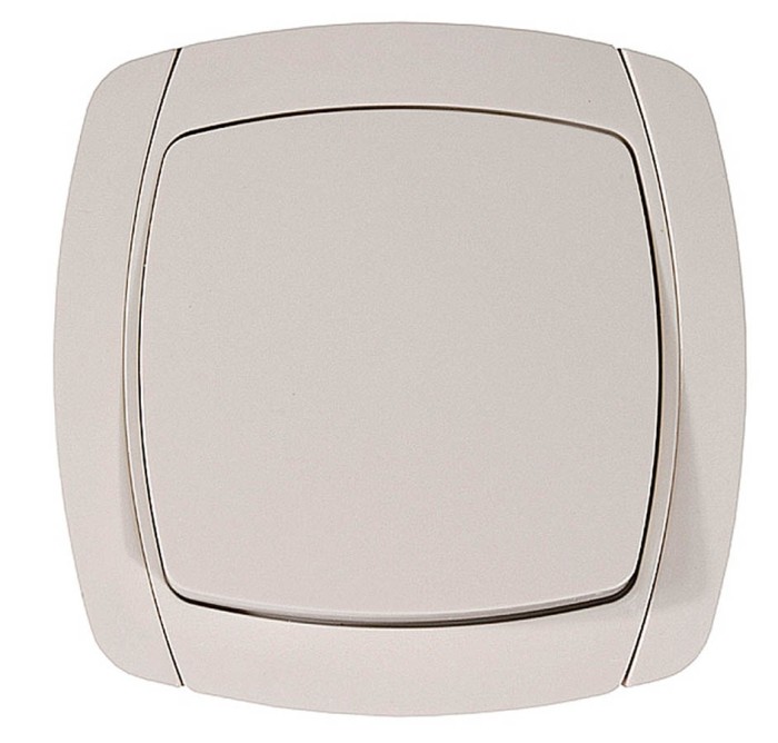 СВЕТОЗАР 10А/~250В, бежевый, одноклавишный, выключатель &quot;CITY LIGHT&quot; SV-54230-B