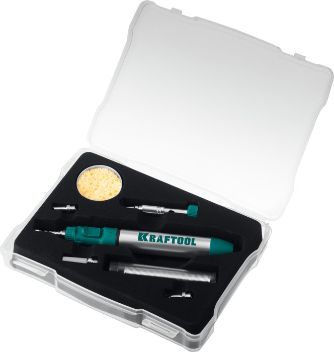 KRAFTOOL 3 в 1, 1300 °C, паяльник газовый в наборе 55504-H8