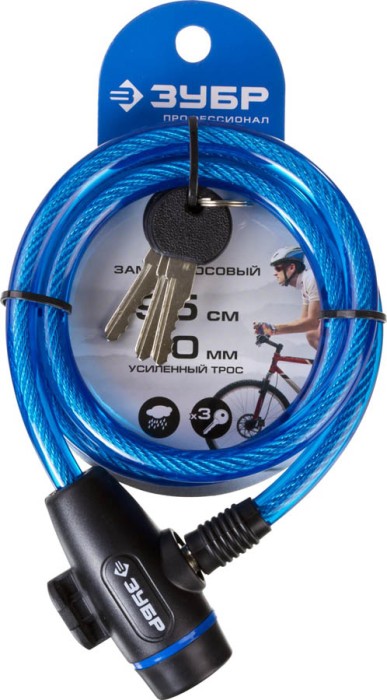 ЗУБР 950 мм,  10 мм, цинковый сплав, замок тросовый 37261-95 Профессионал