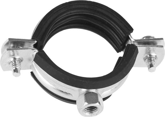 ЗУБР 1 шт., 40-46 мм, оцинкованный, 1 1/4&quot;, оцинкованный хомут трубный с гайкой 37850-40-46-1 Мастер