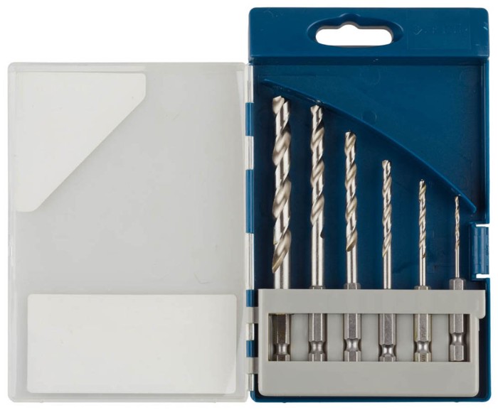 ЗУБР 6 шт. (Ø 6-8 мм), Р6М5, НЕХ 1/4&quot;, класс A, Р6М5, набор сверл спиральных по металлу 29623-H6