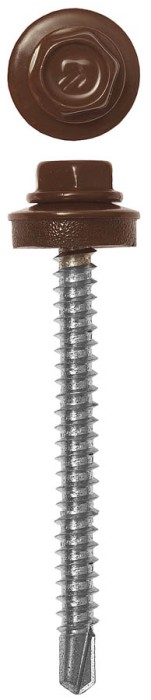 ЗУБР 70 х 4.8 мм, 800 шт., RAL 8017 шоколадно-коричневый, СКД саморезы кровельные для деревянной обрешетки 4-300310-48-070-8017 Профессионал