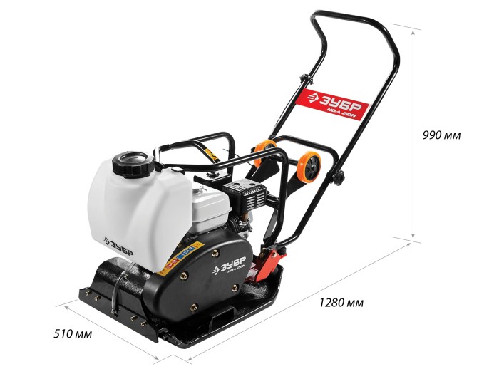 ЗУБР 20 кН, 5,5 л.с., 4000 Вт, плита бензиновая вибрационная ЗВПБ-20 АХ Профессионал