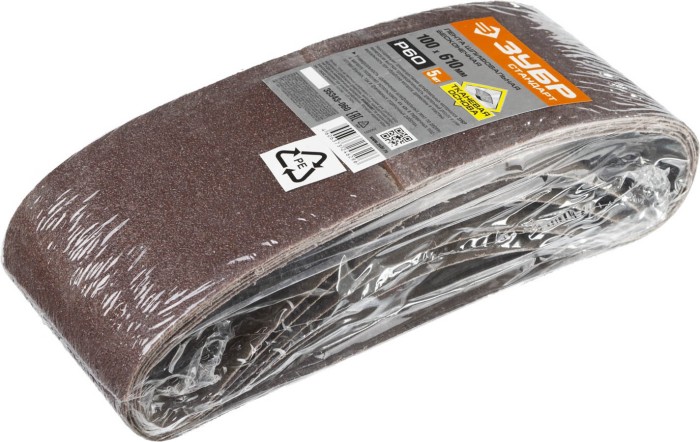 ЗУБР P60, 100х610 мм, 5 шт., на тканевой основе, лента шлифовальная бесконечная для ЛШМ 35343-060 Стандарт