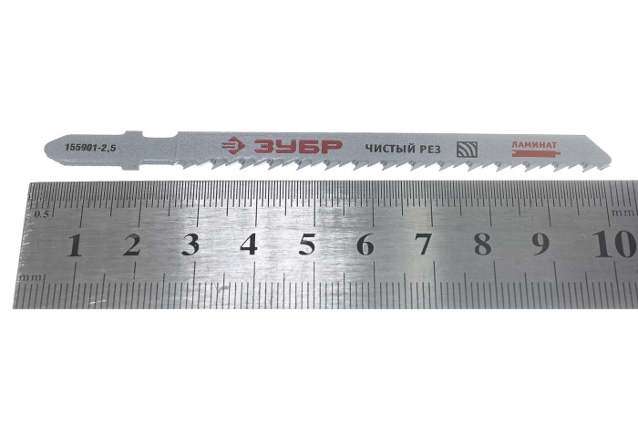 ЗУБР по ламинату, ДСП, дереву, EU-хвостовик, шаг 2.5 мм, 75 мм, 3 шт., полотна для эл/лобзика 155901-2.5 Эксперт