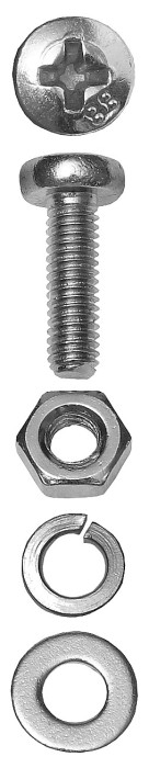 ЗУБР M5 x 16 мм, 18 шт., винт (DIN7985), гайка (DIN934), шайба (DIN125), шайба (DIN127), комплект крепежа 4-303476-05-016