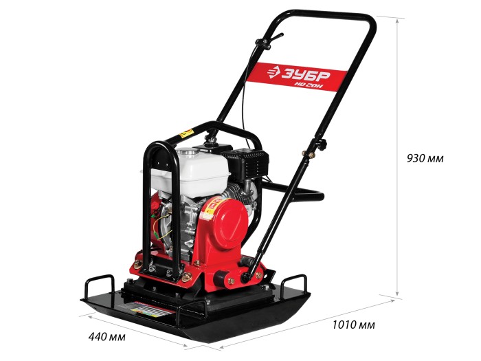 ЗУБР 20 кН, 5,5 л.с., 4000 Вт, плита бензиновая вибрационная ЗВПБ-20 ГХ Профессионал