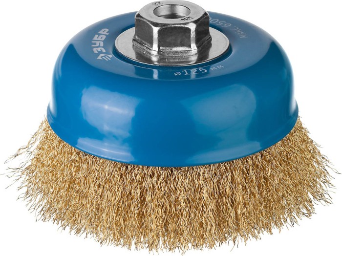 ЗУБР Ø 125 мм, проволока 0,3 мм, щетка чашечная для УШМ 3526-125_z02 Профессионал