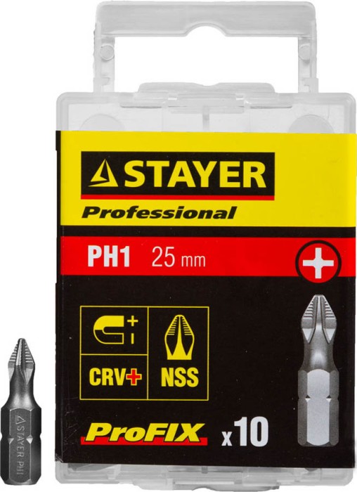 STAYER PH1, 25 мм, 10 шт., биты ProFix Phillips 26201-1-25-10_z01