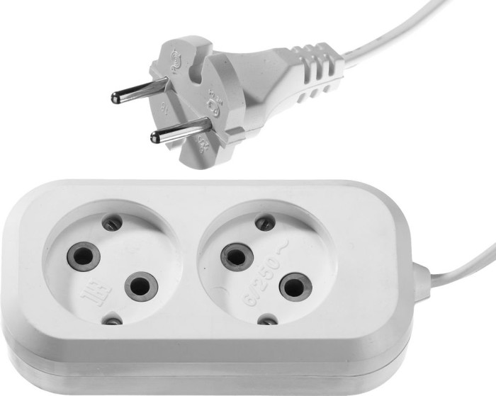 СИБИН 2 м, 2 гнезда, 1300 Вт, удлинитель электрический бытовой 55091-2