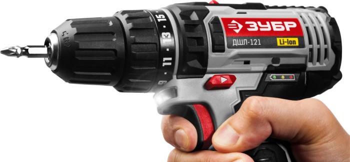 ЗУБР Li-Ion 12 В, дрель-шуруповерт ДШЛ-121 Стандарт