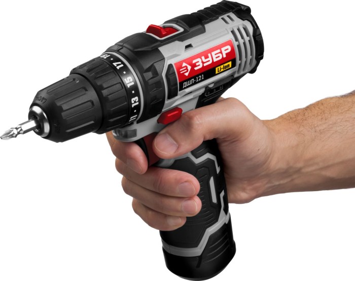 ЗУБР Li-Ion 12 В, дрель-шуруповерт ДШЛ-121 Стандарт