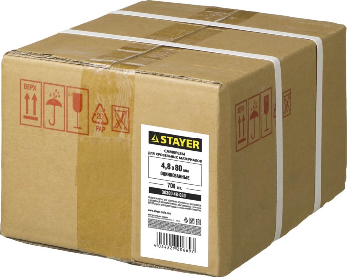 STAYER 80 х 4.8 мм, 700 шт., саморезы СКД кровельные для деревянной обрешетки 30300-48-080 Master