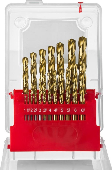 ЗУБР 19 шт. (Ø 1-10 мм) ТИТАН, Р6М5, класс А, набор сверл по металлу 29617-H19