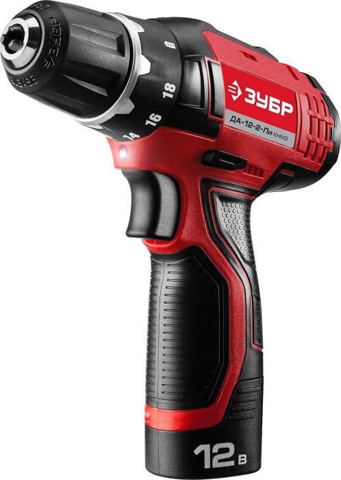 ЗУБР Li-Ion, 12 В, 2 АКБ, дрель-шуруповерт "СУПЕРКОМПАКТ М3", ДА-12-2-Ли КНМ3 Мастер