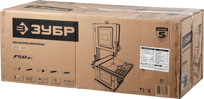 ЗУБР 750 Вт, 2 скор, 6, 3/13, 2 м/с, пила ленточная ЗПЛ-305 Мастер