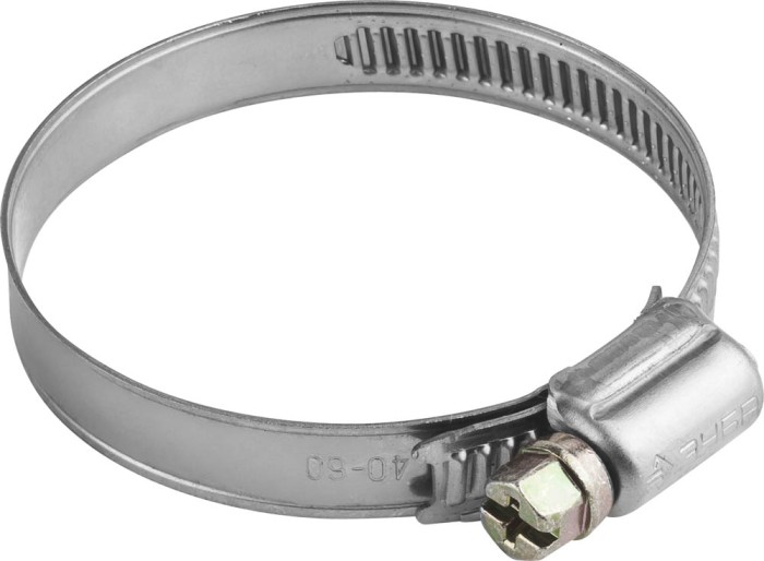 ЗУБР 5 шт., 40-60 мм, накатная лента 9 мм, нерж. сталь, хомуты 3787-40-60 Профессионал