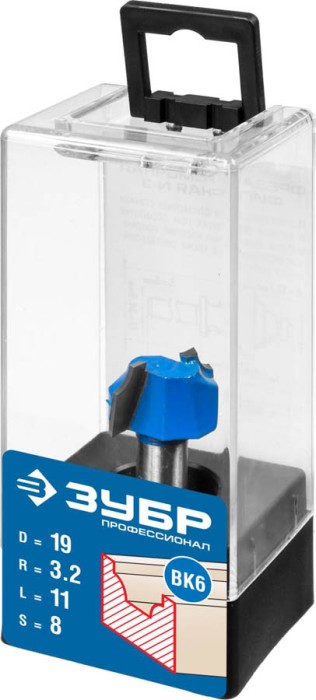 ЗУБР 19 x 11 мм, радиус 3.2 мм, фреза пазовая фасонная №1 28740-19 Профессионал