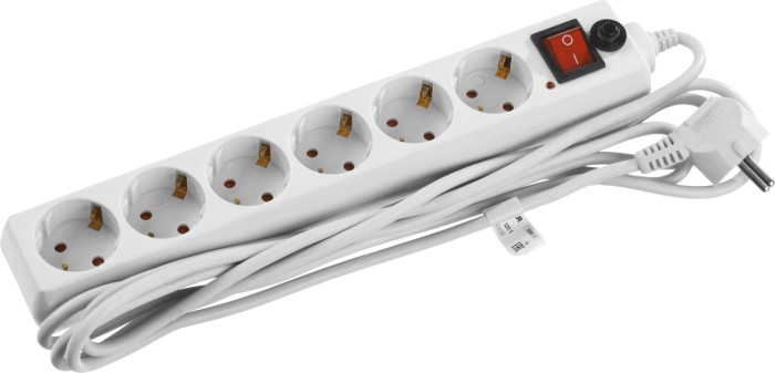 STAYER 3 м, 2500 Вт, 6 гнезд, фильтр сетевой 55067-3