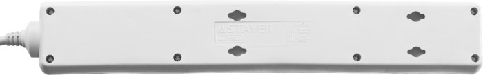STAYER 3 м, 2500 Вт, 6 гнезд, фильтр сетевой 55067-3