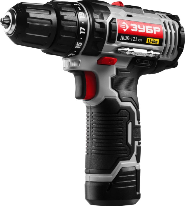 ЗУБР Li-Ion, 12 В, кейс, 2 АКБ, дрель-шуруповерт ДШЛ-121 КН Стандарт