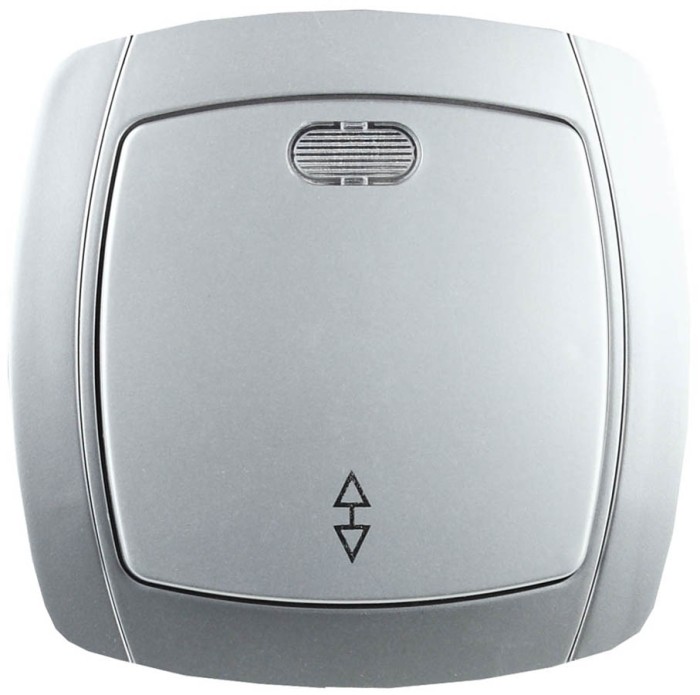 СВЕТОЗАР 10А/~250В, серебристый металлик, проходной, одноклавишный, выключатель &quot;АКЦЕНТ&quot; SV-54238-SM