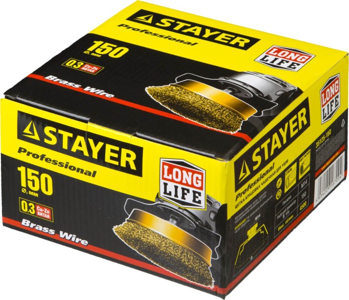 STAYER Ø 150 мм, щетка чашечная для УШМ 150 мм, 35125-150