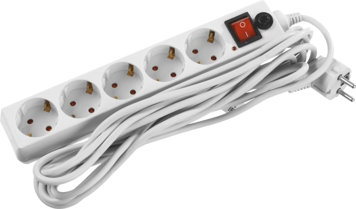 STAYER 5 м, 2500 Вт, 5 гнезд, фильтр сетевой 55066-5