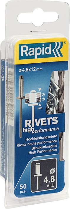 RAPID 4.8 x 12 мм, 50 шт., заклепки из алюминия 5000388