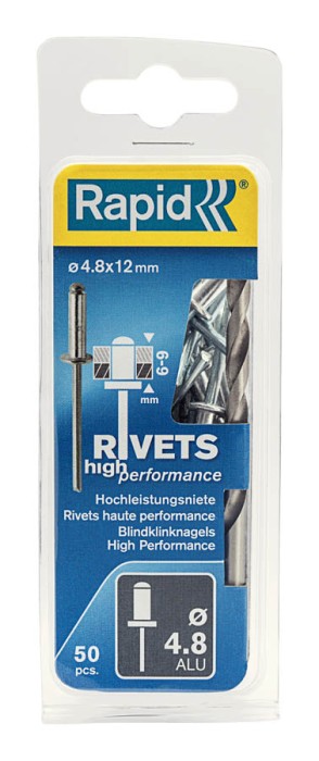 RAPID 4.8 x 12 мм, 50 шт., заклепки из алюминия 5000388