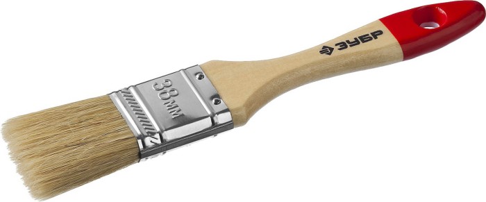 ЗУБР 38 мм, 1 1/2&#039;&#039;, щетина натуральная светлая, кисть малярная плоская 4-01003-038 Мастер