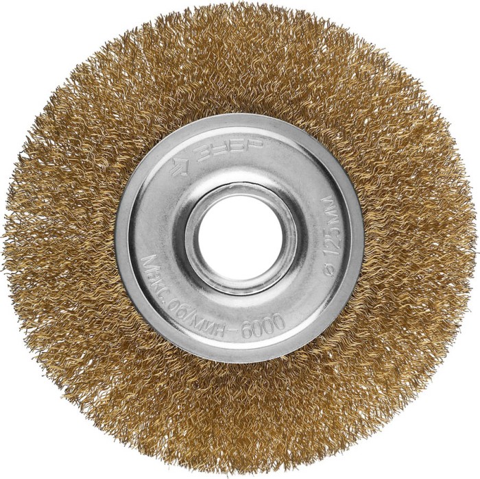 ЗУБР Ø 125 мм, проволока 0.3 мм, щетка дисковая для УШМ 35187-125_z01 Профессионал