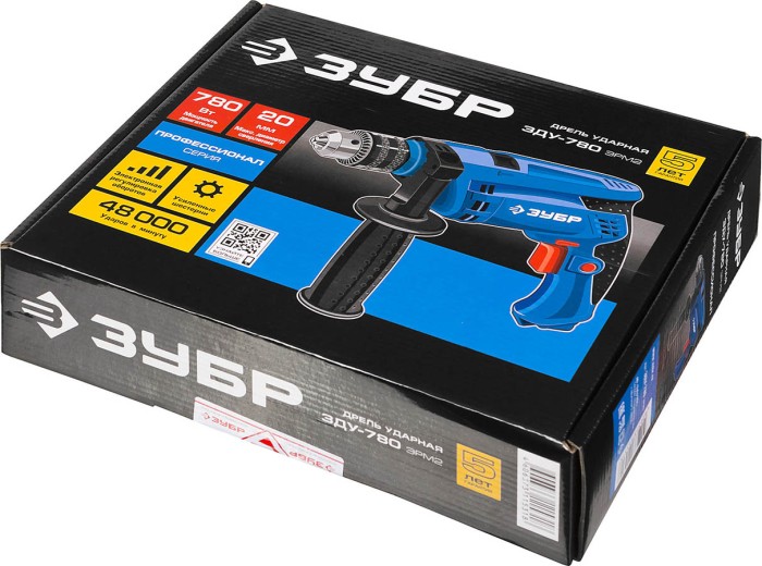 ЗУБР 780 Вт, дрель ударная ЗДУ-780 ЭРМ2 Профессионал