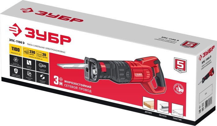 ЗУБР  1100 Вт, сабельная пила (ЗПС-1100 Э)