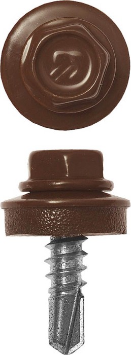 ЗУБР 25 х 5.5 мм, 420 шт., RAL 8017 шоколадно-коричневый, СКМ саморезы кровельные для металлических конструкций 4-300315-55-025-8017 Профессионал