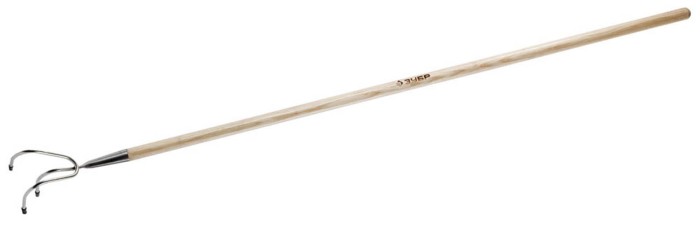ЗУБР 135х100х1520 мм, 3 зубца, нержавеющая сталь, деревянный черенок из ясеня, культиватор 4-39489 Эксперт
