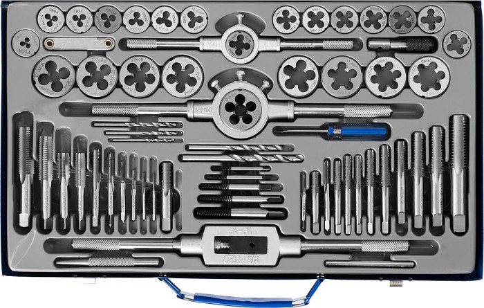 ЗУБР 65 предметов, Р6М5, набор метчиков и плашек 28110-H65 Профессионал