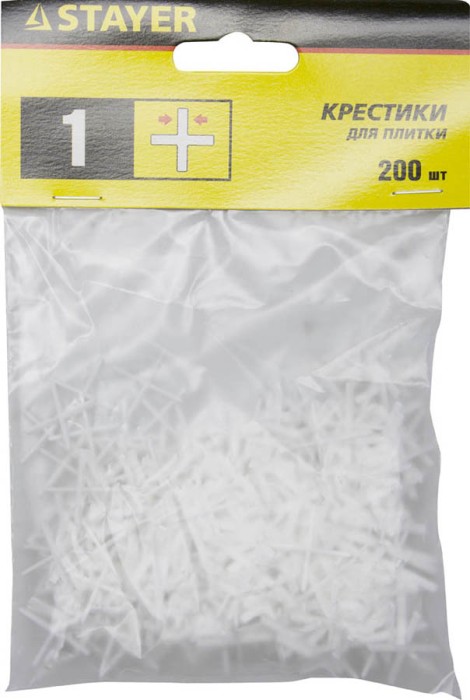 STAYER 1 мм, Х-образные, 200 шт., крестики для кафельной плитки 3380-1
