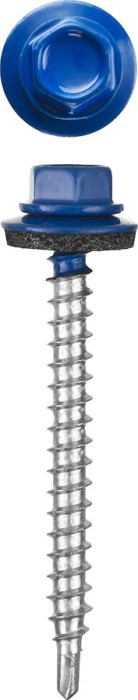 STAYER 25 x 5.5 мм, 1800 шт., RAL 5005 синий насыщенный, саморезы СКМ кровельные для металлических конструкций 30300-55-025-5005 Master