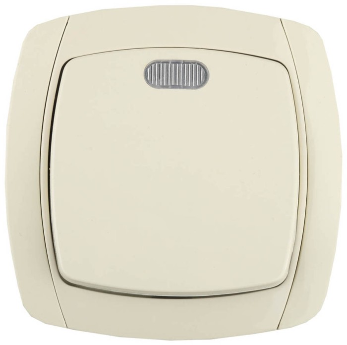 СВЕТОЗАР 10А/~250В, бежевый, одноклавишный, выключатель &quot;CITY LIGHT&quot; SV-54231-B