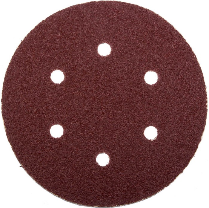 ЗУБР 6 отв., Р60, 150 мм, 5 шт., круг шлифовальный универсальный, из абразивной бумаги на велкро основе 35566-150-060 Мастер