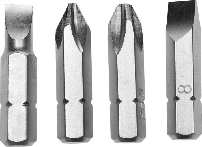 STAYER 4 шт, Cr-V, набор бит для ударно-поворотной отвертки 25667-S4