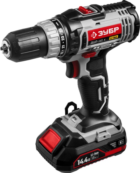 ЗУБР Li-Ion, 14.4 В, кейс, дрель-шуруповерт ДШЛ-141 К Стандарт