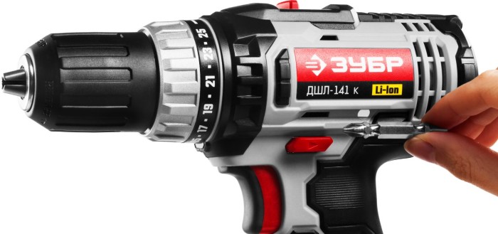 ЗУБР Li-Ion, 14.4 В, кейс, дрель-шуруповерт ДШЛ-141 К Стандарт